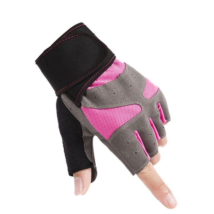 Women Fitness Half-Finger Gloves, Summer Breathable Wrist Support Yoga Dumbbell Training Gloves Unisex