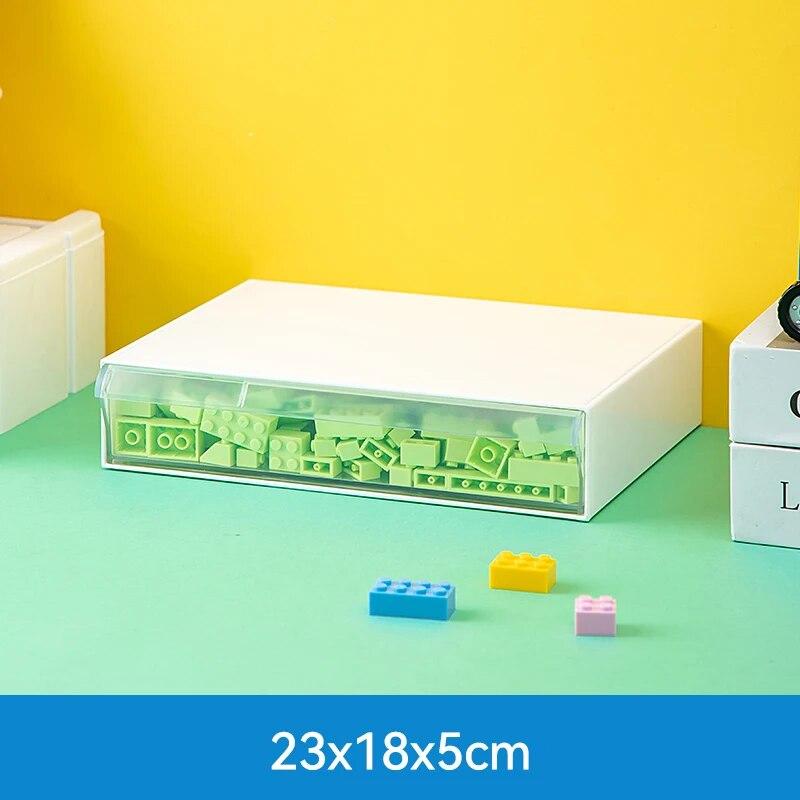 Desktop Drawer Storage Box Stackable Building Blocks Organizer Transparent Lego Toy Sundries Organizer Bins Home Cosmetics Boxes