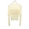 SNIDEL Long sleeve Tulle off-shoulder docking sweater F white knit Women Used