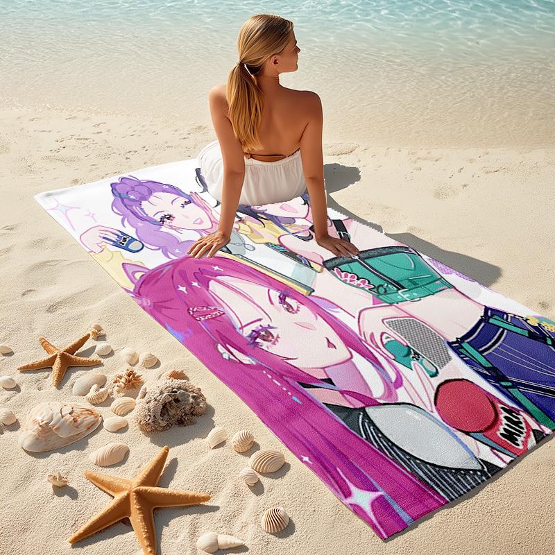 1pc KPop Demon Hunters3 Beach Towel, Comfortable and Thick, and Swimming/Bath/Picnic/Camping Towel, Suitable for Seaside Beaches