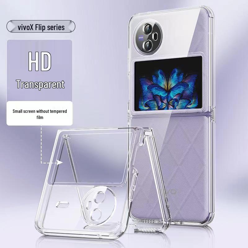 

Vivox Flip Phone Case: TPU Hinge Lens Protector, Foldable Anti-Scratch Metal Cover Vivo X Flip