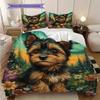Set Copripiumino Trapuntato con Fantasia Yorkshire Terrier Federa Decorazione per la Casa Regalo di Compleanno (1 * copripiumino + 2 * federa, senza nucleo)