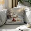 Christmas Winter Village Decorative Pillow Cover 18X18 Inch Pillow Cover Throw Cushion Cover For Home Car Sofa 1Pc