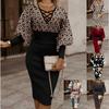 2025 Autumn Winter New Women's V-Neck Bodycon Dress, Wrap Waist Long Sleeve Bodycon Midi Dress, Slim Fit Bandage Party Evening Dress