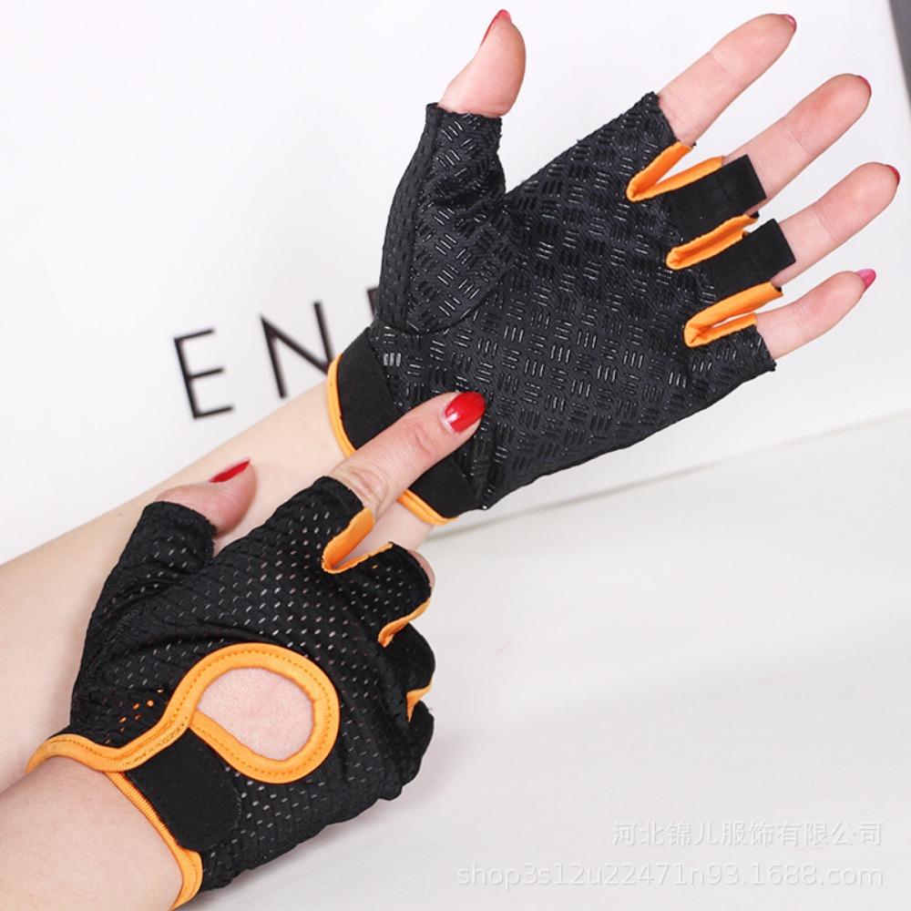 Half-finger Gloves Men's Fitness Gloves Couple's Mesh Breathable Outdoor Cycling Sports Gloves Women's Hair