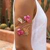Boho Holle Vlinder Bloem Arm Cuff Armbanden voor Vrouwen Elegante Emaille Bloemen Bovenarm Armband Muziekfestival Sieraden Cadeau