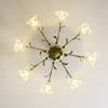 American Vintage Cream Style Ceiling Lights French Rustic Flower LED Lamp for Living Dining Room Bedroom Home Lighting Luminaire