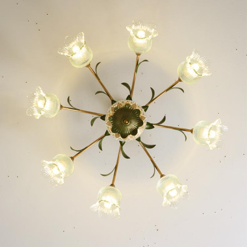 American Vintage Cream Style Ceiling Lights French Rustic Flower LED Lamp for Living Dining Room Bedroom Home Lighting Luminaire