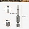 Torx Head Screwdriver Bit T5-T50 1/4" Hex Shank 50mm Magnetic No Hole Tip Tamper Proof 6 Point Star S2 Screw Driver Drill Bits