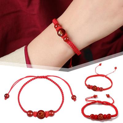 2024 Fashion Year Lucky Red Rope Bracelet For Women Female Bracelet Chinese Style Near Jewelry L3Y8