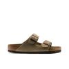 Birkenstock Arizona Soft Footbed Unisex Thick Sole Metal Buckle Slide Sandals Taupe Regular Fit 0951301