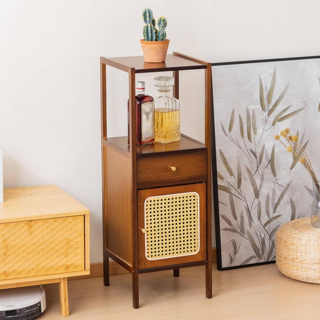 Plant Stand with Cabinet Compact Storage Drawer areaSaving