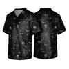 Men's Halloween Print Scrub Top - V-Neck with Pockets, Comfort Fit Uniform for Nurses, Doctors & Dentists, Daily Work Wear, Seasonal Top