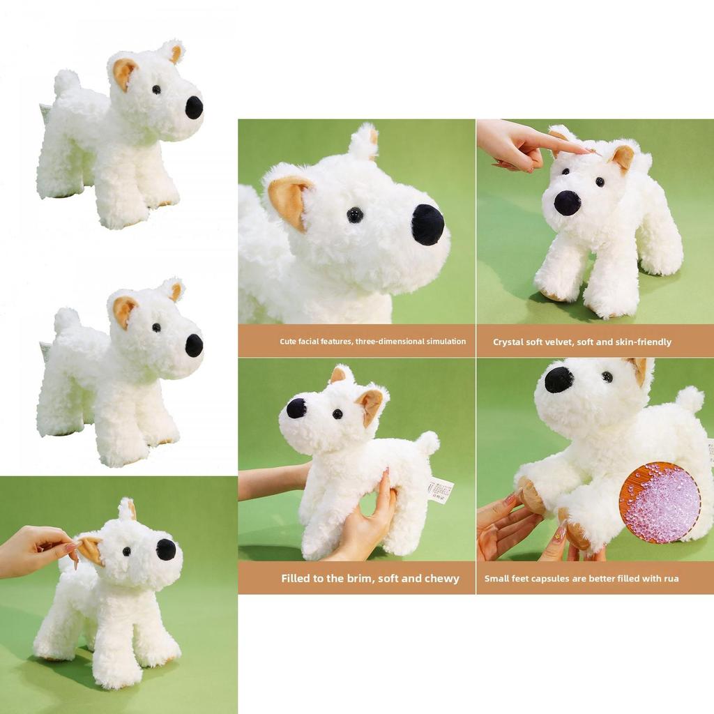 Plush West Highland Terrier Dog Toy With Super Soft Short Pile For Kids And Collectors