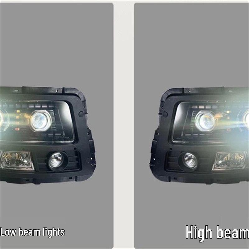 Compatible Headlight Assembly for Shaanxi Delong F3000/M3000 Truck: LED Bi-Beam Four High Beam Headlights