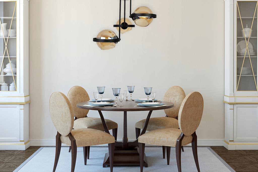 MODERN HONEY GLASS RING HANGING LAMP