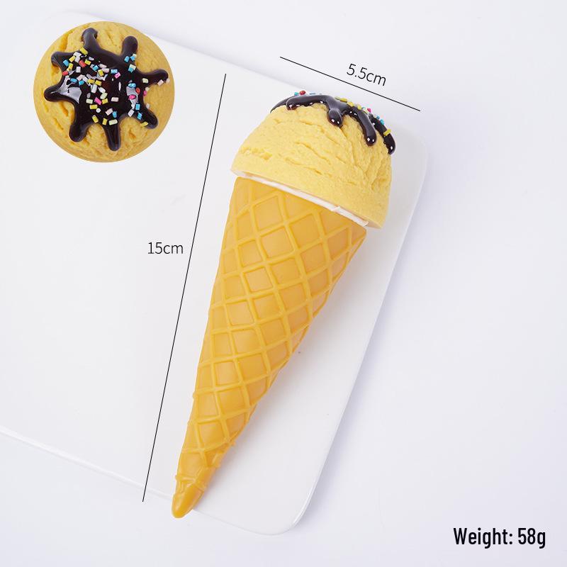 Handcrafted Realistic Ice Cream Ball Display Prop - Macaron Color Cone Toy