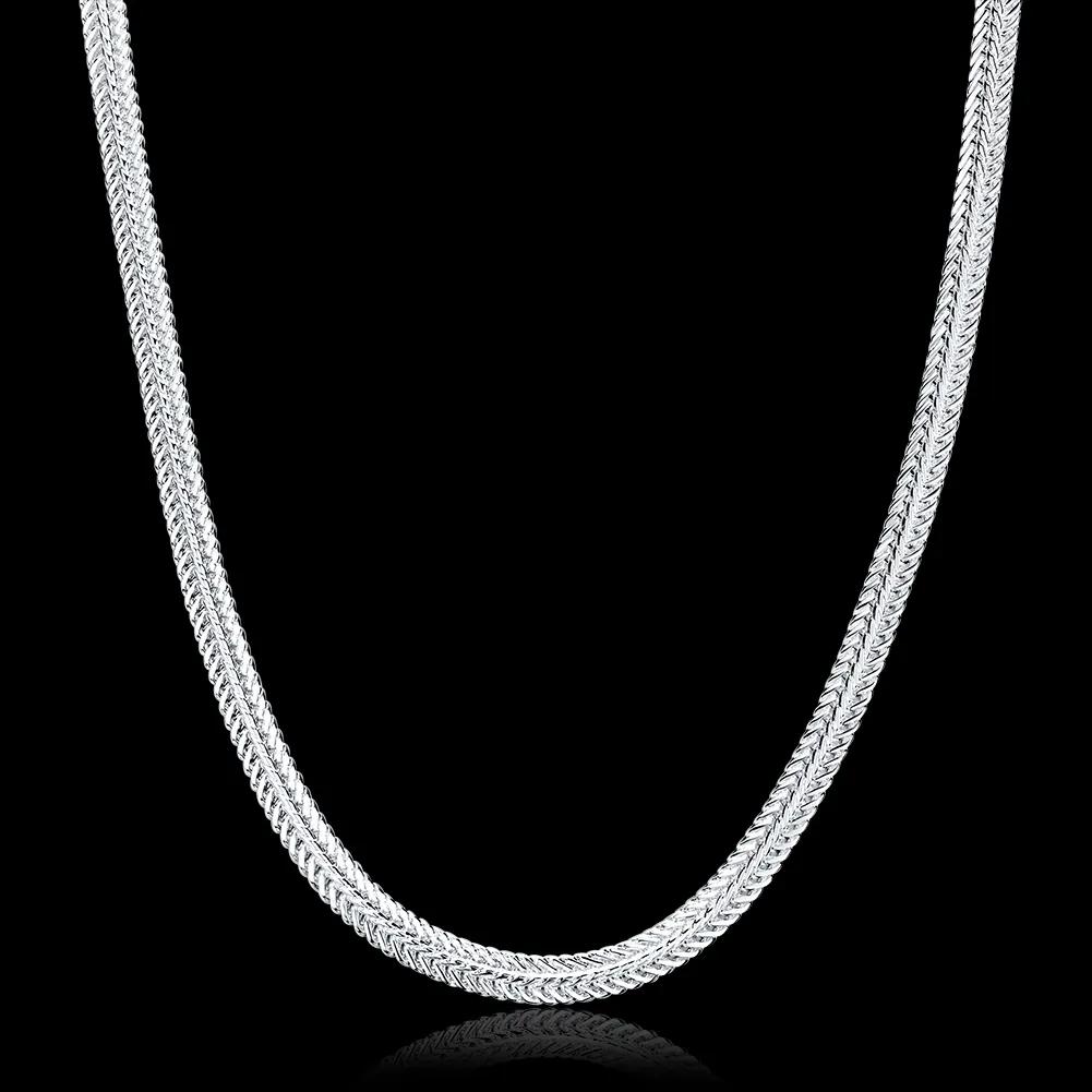 Silberne Schlangenkette Halskette Edel Für Damen Herren Designerschmuck