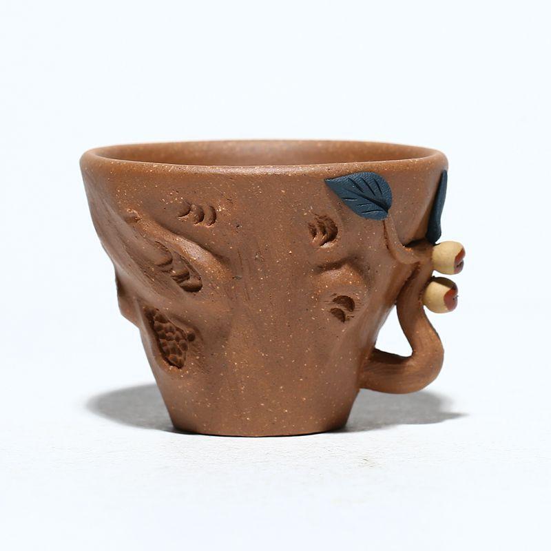 

60 мл подлинная исинская чашка ручной работы из персиково-фиолетовой глины с ручкой для медитации, чайная чаша Stump Master Cup, китайский чайный набор «Цзыша»