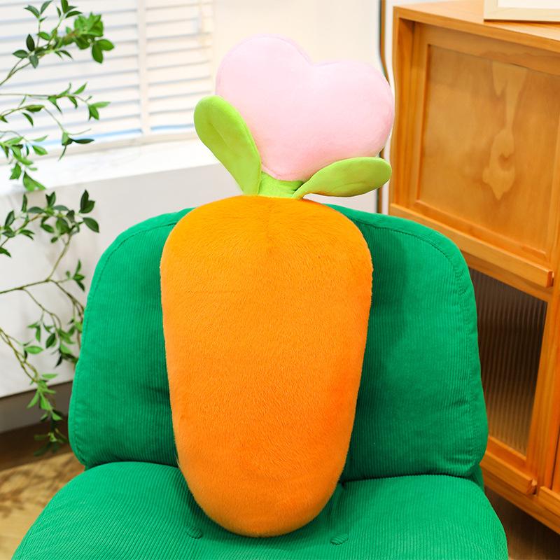 Cute Flower Heart Radish Plush Toy for Girlfriend Birthday Gift Sleeping Pillow Office Cushion Sofa Doll