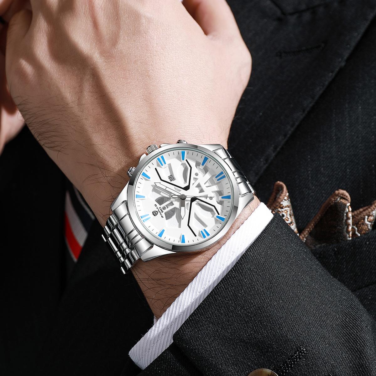 Trendy Wheel Hub Steel Belt Men S Watch Men S Business Fashion Watch
