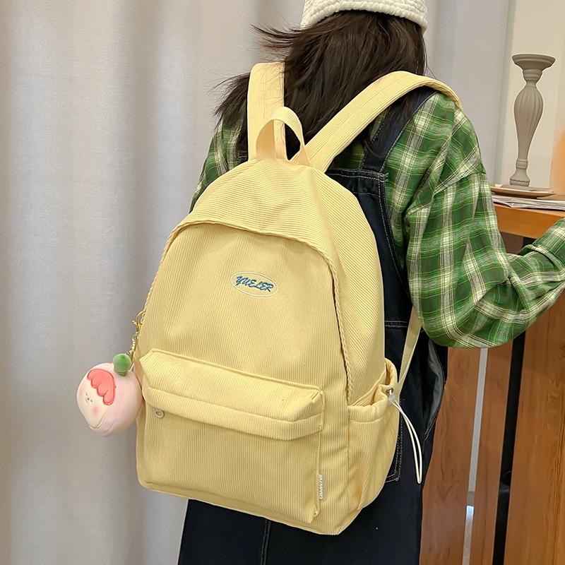 School Bag Summer New Simple Solid Color Casual Backpack Large Capacity Bag Travel Backpack Trendy Bag