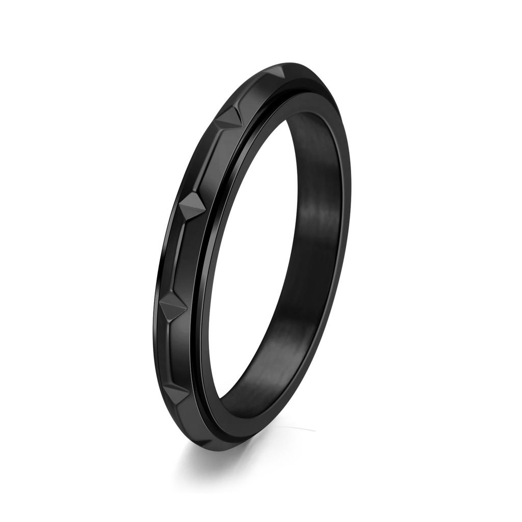 3MM Ultra Thin Rose Gold Titanium Steel Rotating Bamboo Knot Ring for Women Minimalist Jewelry Hypoallergenic Wedding Gift