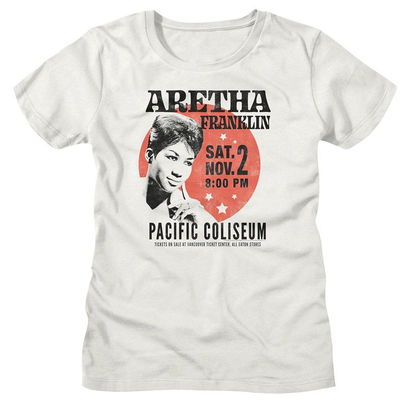 Aretha Franklin Circle Poster White Women s T-Shirt 4XL