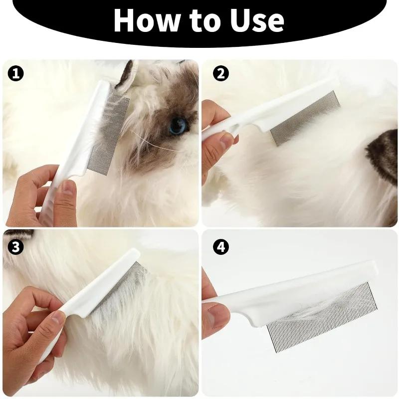 Pet Hair Comb Flea Comb Pet Hair Shedding Comb Care Comb Cat Dog Hair Brush Hair Grooming Comb Dog Portable Cat Grooming Comb