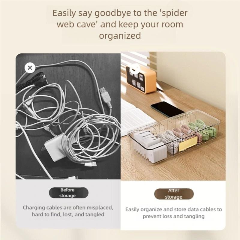 Space Saving Charger And Cable Holders Solid PP Materials Container Ideal For Desk Drawer Or Luggage Space Saver