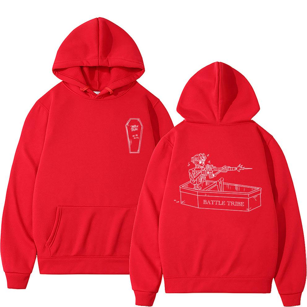 Battle Tribe From The Grave Pull Over Print Hoodie Men Vintage Casual Fleece Sweatshirt Male Fashion Oversized Hoodies