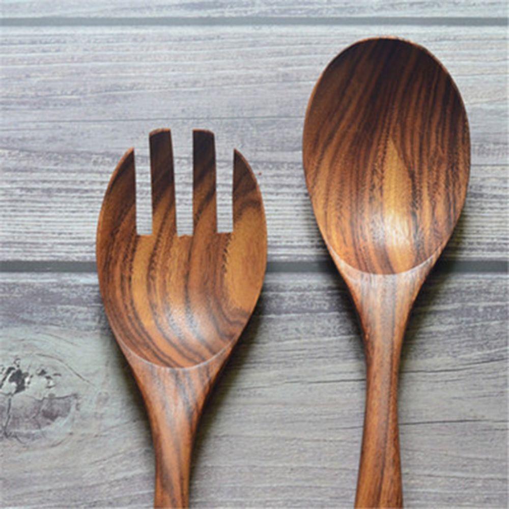 Rice Cooking Cutlery Salad Utensils Dinner Natural Tableware Large Spoons Fork Wooden Spoon