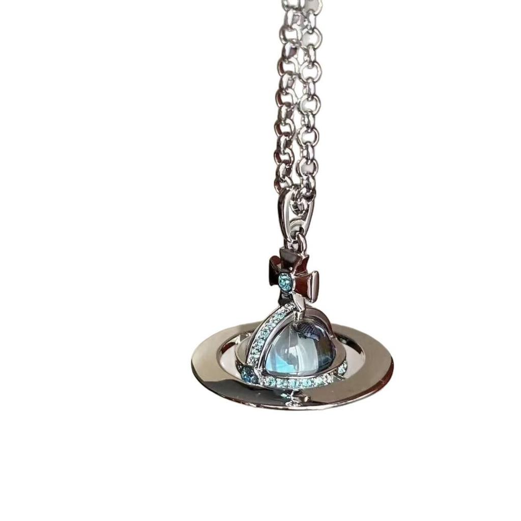 Westwood Saturn Choker Necklace: High Version, Medium Size, Women's 10MM Beads, Logo Clasp.