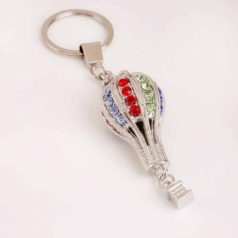 Hot Air Balloon & Hamburger Golden Keychain with Melon Seed Alloy and Sand Gold Ingot