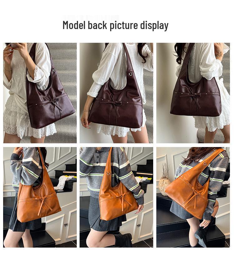 Autumn 2025 Women's High-End Soft Leather Tote Bag - Fashionable Single Shoulder Underarm Commuter Bag