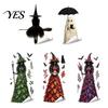 Seasonal Glass Stickers Halloween Witch/Ghost Window Clings, Removable Static Stickers, Waterproof PVC Decals, Fall Festival Ornaments Decorative for