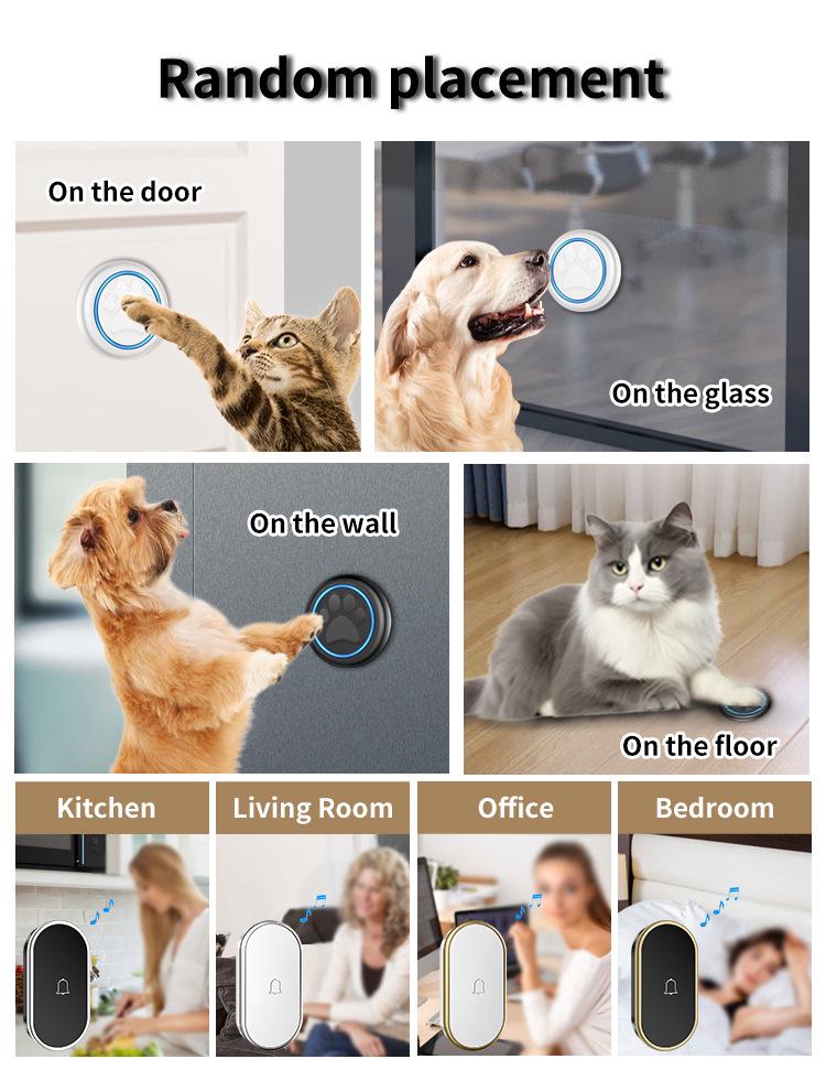 Campanello per Animali Domestici: Pulsante Tattile Wireless per Gatti e Cani