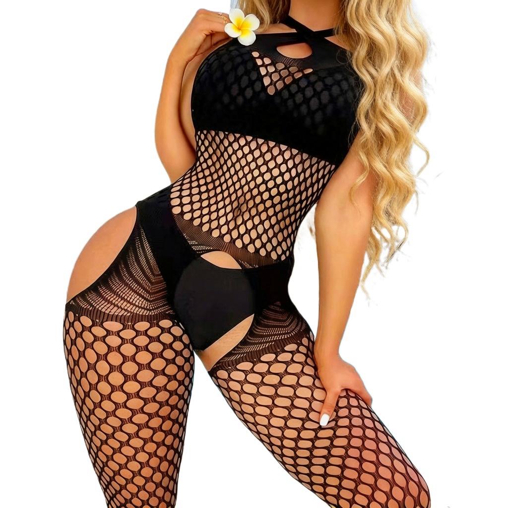 Lingerie For Women Fishnet Bodystocking Attached Stockings Sexy Bodysuit Soft Nightwear Plus Size