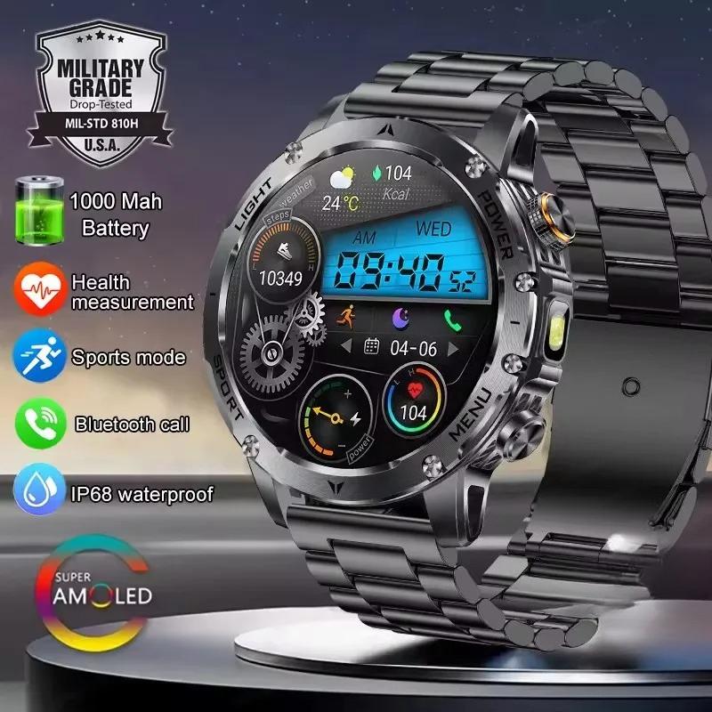 2026 Smartwatch T-REX3 1000mAh Großer Akku HD Bluetooth Anruf 1,7 Zoll Großer Bildschirm LED Taschenlampe Sport Wasserdicht Smartwatch Herren