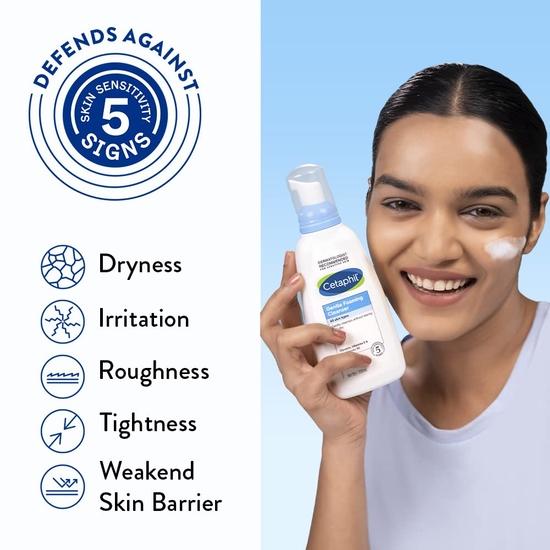 Cetaphil Face Wash Gentle Foaming Cleanser For All Skin Types - 236 Ml| Foaming Face Wash With Vitamin E, B5