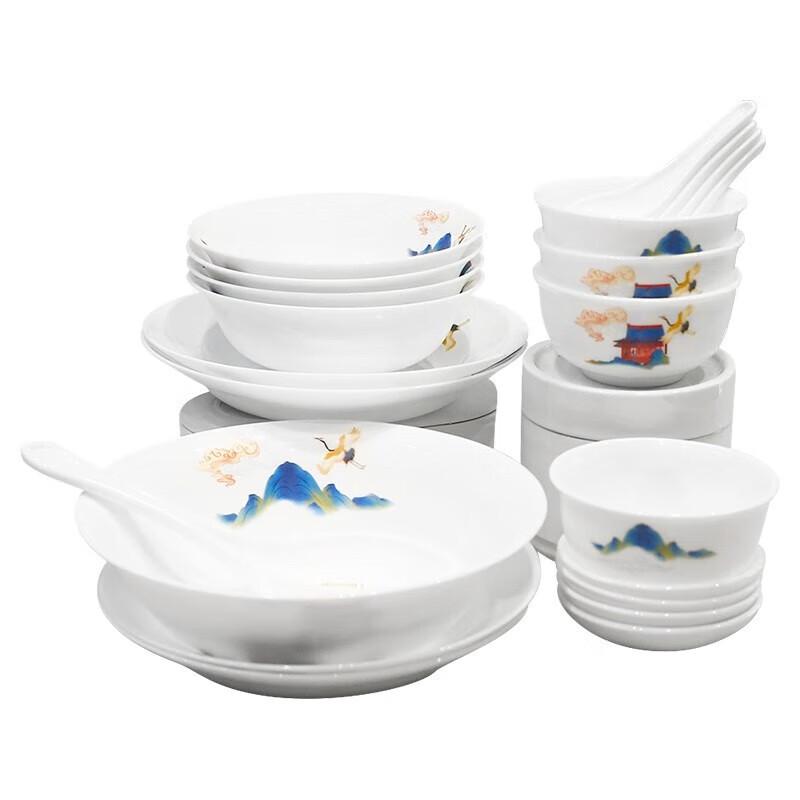 Corning 22-Piece Ice Extract Exquisite Prosperity Dinnerware Set