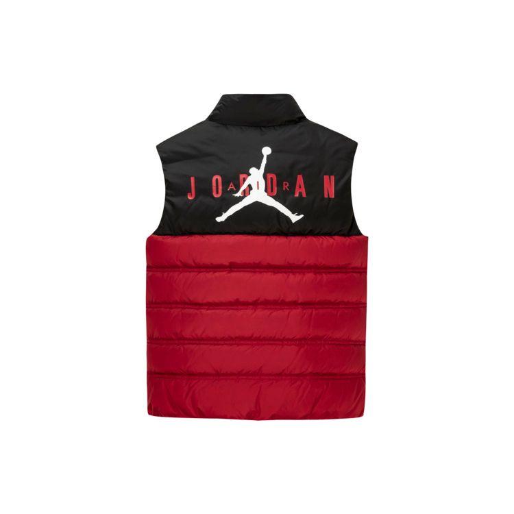 Jordan Barevně blokovaná vesta s potiskem loga, stojáčkem a zipem, dětské svrchní oblečení, gym-red JD2242009GS-001