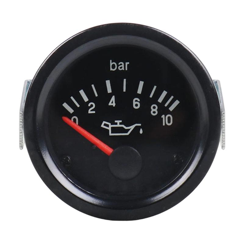 Automotive Instrument Oil Pressure Gauge Analogue Pointer Display ABS Metal Construction 12V DC Power For Marine Engines