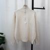 Twist Half-zipper Knitted Sweater Top Autumn and Winter New Loose and Thin Soft Waxy Sweater Pullover Woman