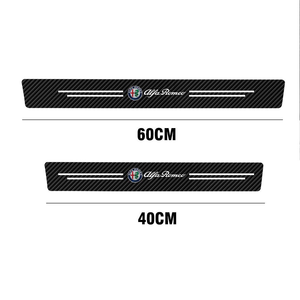 4PCS Sill Sticker Black Car Decoration Car Accessories For Alfa Romeo Tonale Giulietta 156 159 MITO Stelvio Sportiva GT Brera