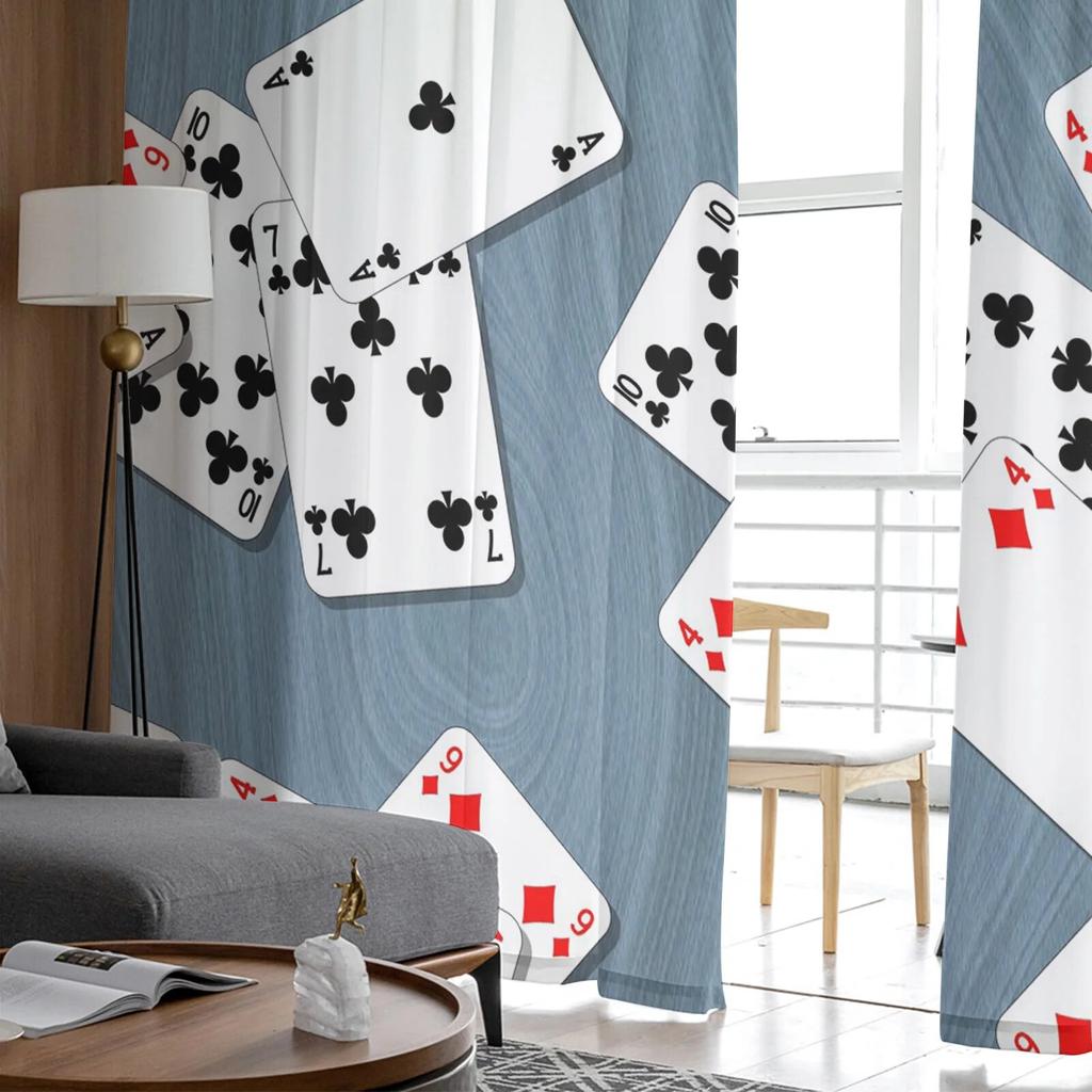 Karty do gry drewniany stół tiulowe zasłony do sypialni przedpokój wystrój salonu szyfonowa zasłona na balkon kuchnia domowe zasłony