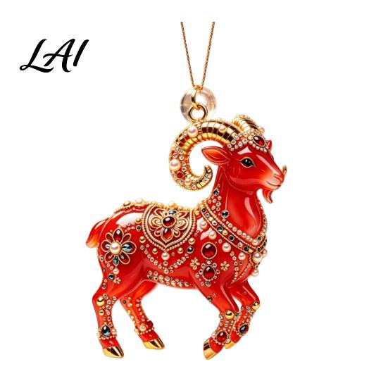 Cute Sheep Acrylic Pendant 2D Hanging Ornament Decorative Pendant Animal Ornament New Year Decoration for Christmas Tree Mantel Car Interior Home