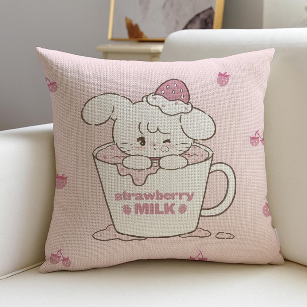 Cute MmikkoS Cushion Cover Breathable and skinfriendly linen pillowcase square removable and washable cushion