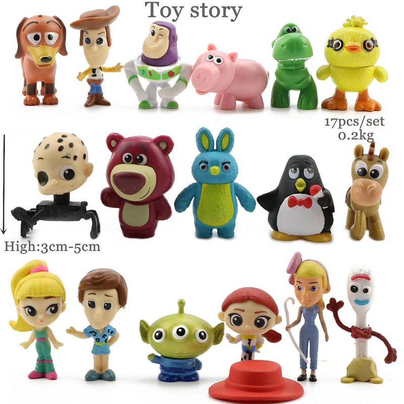 Toy Story 4 Colorful Collectible Mini Figures Set Of 17 Includes Forky Ducky Bunny