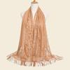 New Summer Malaysia Solid Color Lace Hollow Tassel Long Gauze Shawl Scarf Hijab Women